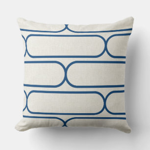 Coussin Sablier Skateboard – Moderne Bleu et Crème