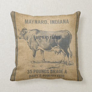 Coussin sac à alimentation de vache à toile de jute