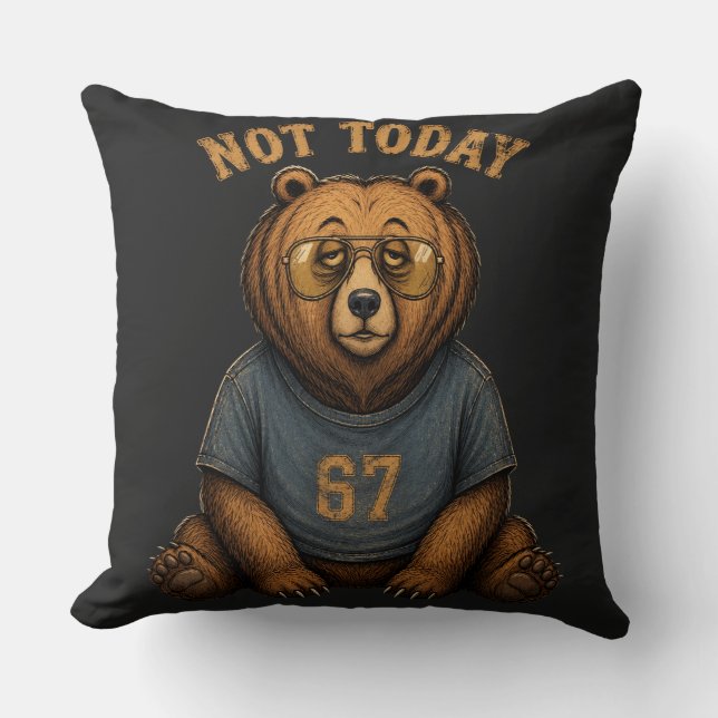 Coussin Sac à main graphique rétro 67 Funny 'Not Today' La (Recto)
