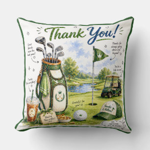 Coussin Sac de golf et chariot avec Merci sur le green