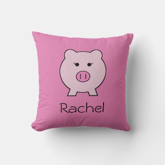 Coussin Sadie le cochon rose ~ Cute Girly Kawaii (Recto)