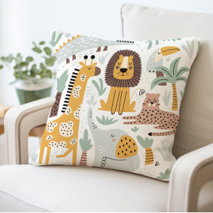 Coussin Safari Animaux Coussin, Cute Jungle Animaux Coussi