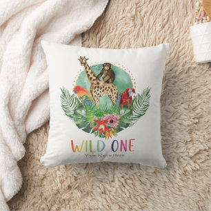 Coussin Safari Animaux de la Jungle Moderne Aquarelle T