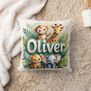 Coussin Safari aventure Oliver Throw Pillow