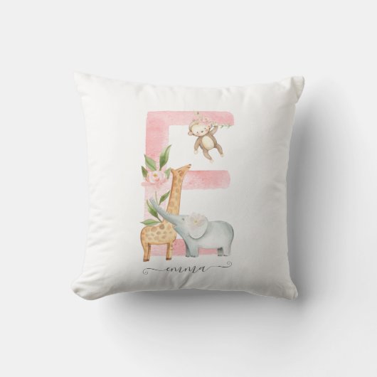 Coussin Safari Baby Girl Nursery (Recto)