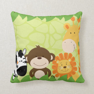 Coussin Safari de la jungle brillante