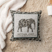 Coussin Safari Elephant bébé garçon Empreinte de léopard s (Couverture)