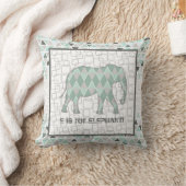 Coussin Safari Elephants Baby Boy Géométrique Imprimer Mod (Couverture)