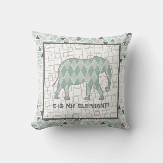 Coussin Safari Elephants Baby Boy Géométrique Imprimer Mod (Recto)