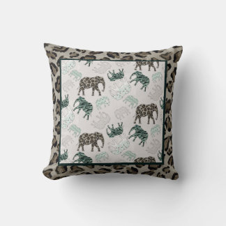 Coussin Safari Elephants Baby Boy Nursery Jungle Animaux