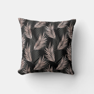Coussin safari en or rose, papier feuille de palme.