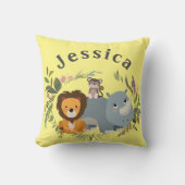 Coussin Safari Jungle Genre Neutre Jaune (Recto)