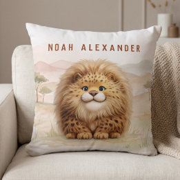 Coussin Safari Mignon Zuberi Le Léopard Doux Nom Enfants