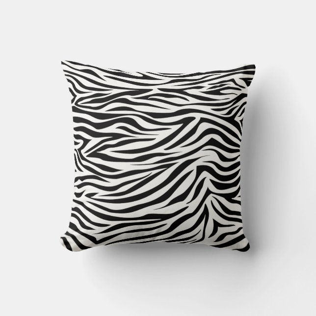 Coussin Safari noir Zebra (Recto)