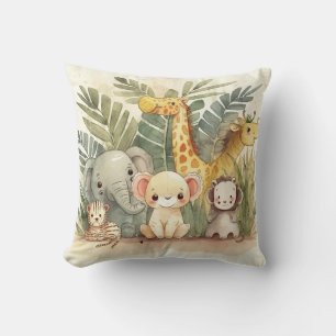 Coussin Safari personnalisé animaux de la jungle