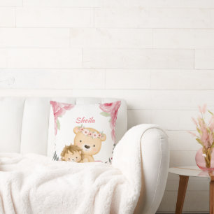 Coussin Safari Personnalisé Animaux Filles