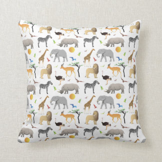 Coussin Safari Savanna Animaux multiples