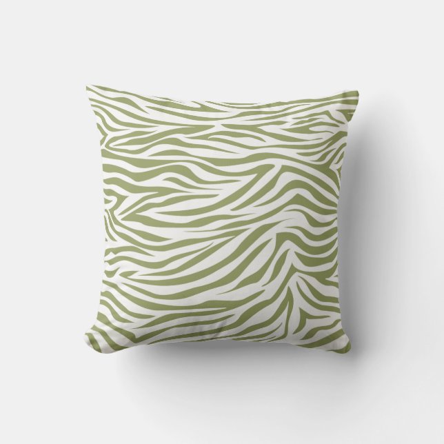 Coussin Safari vert Zebra (Recto)