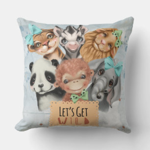 Coussin Safari wildone bébé bleu