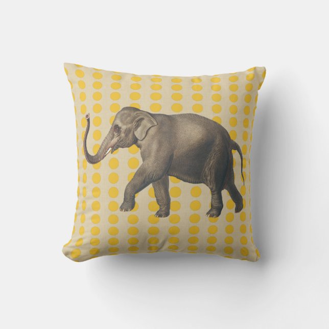 Coussin Saffron Spice Moods Doses avec éléphant (Recto)