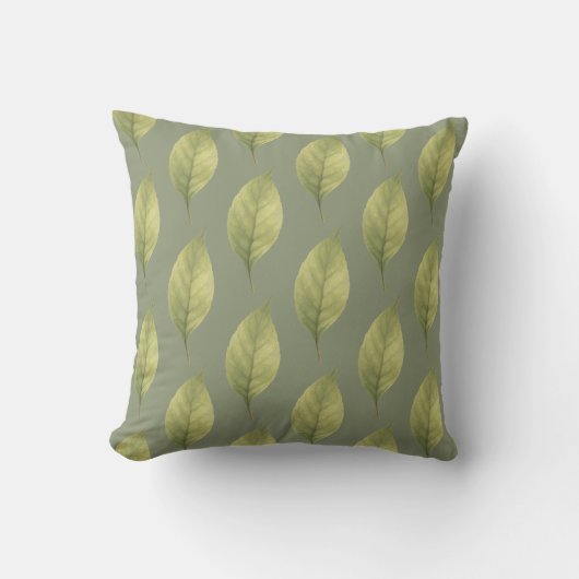 Coussin Sage aux Feuilles Murmurantes (Recto)