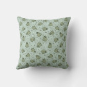 Coussin Sage Bubble Frogs - laurier vert enfants motif. (Verso)