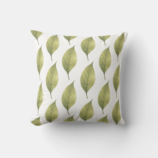 Coussin Sage Feuilles Chuchotantes (Recto)