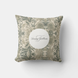 Coussin Sage Green Floral Élégant