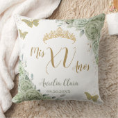 Coussin Sage Green Floral Quinceanera Papillons d'annivers (Couverture)