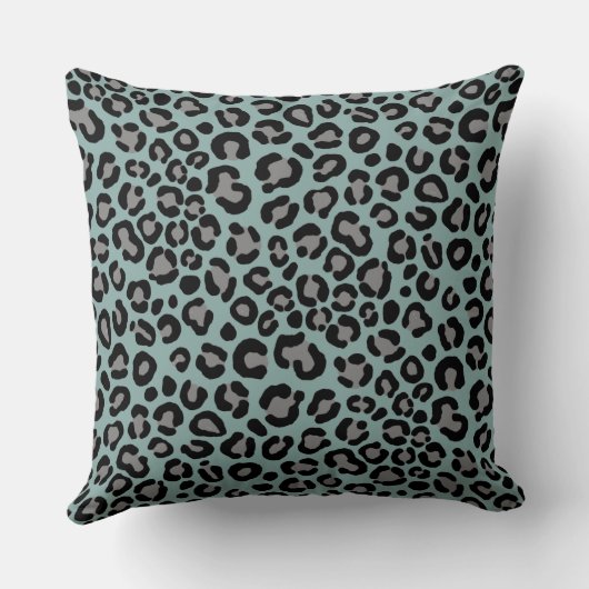 Coussin Sage Green Leopard Motif Girly Cheetah Imprimer (Verso)