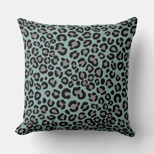 Coussin Sage Green Leopard Motif Girly Cheetah Imprimer (Recto)