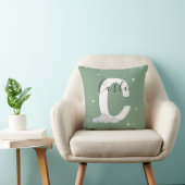 Coussin Sage Green Personalized Baby Name Pillow Custom (Chaise)