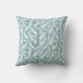 Coussin Sage Green Silk Drapes & Plumes blanches (Verso)