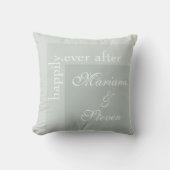 Coussin Sage Green Simple Moderne Chic Mariage Script (Recto)