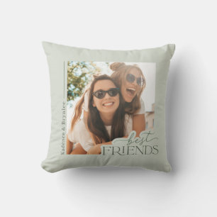 Coussin Sage Green Typographie Moderne Photo des Meilleure