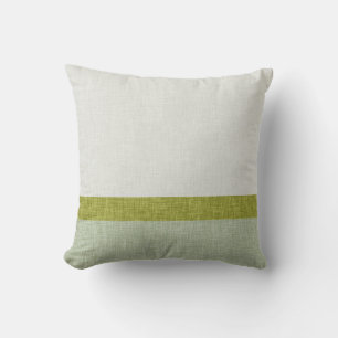 Coussin Sage Olive et vert clair rayé texturé moderne