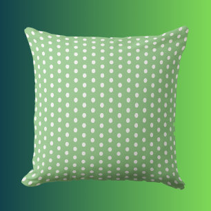 Coussin Sage vert avec blanc Pois