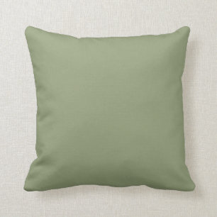 Coussin Sage Vert gris-vert Élégant Neutre Couleur Solide