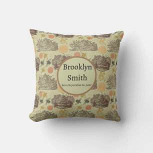 Coussin Sage Vintage personnalisé de bourdon de miel