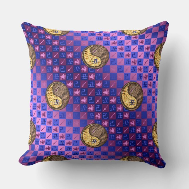 Coussin Sagittaire & Bœuf de Terre (Recto)