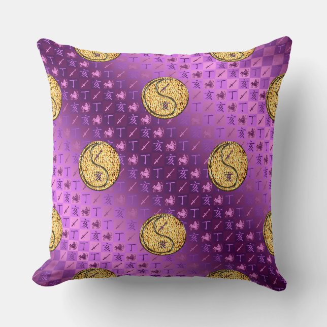 Coussin Sagittaire & Sanglier de Feu (Recto)