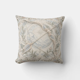 Coussin Sagittaire Style de relief en porcelaine bleu ivoi