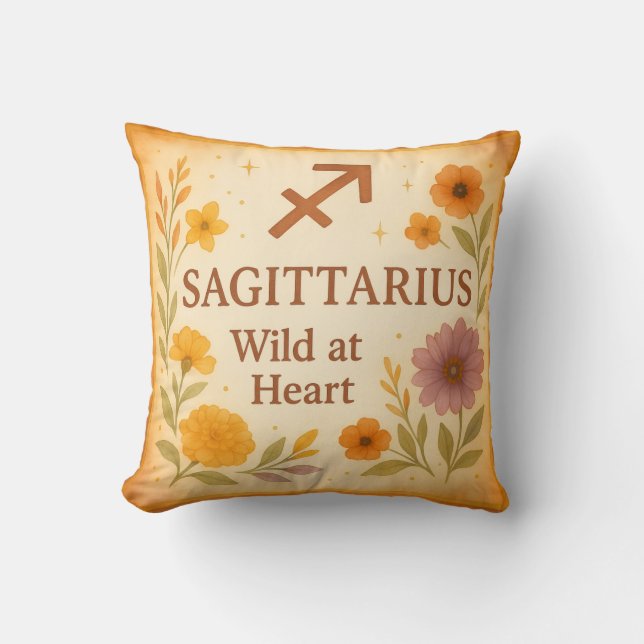 Coussin Sagittarius Gift Pillow – Wild at Heart Astrology  (Recto)