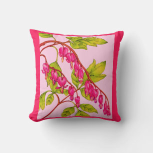Coussin saigner les coeurs fleurs imprimer
