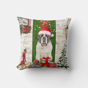 Coussin Saint Bernard Chien Noël