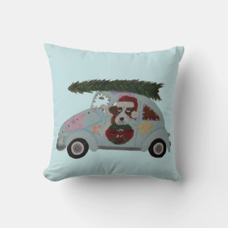 Coussin Saint Bernard dans une voiture Hippie à Noël
