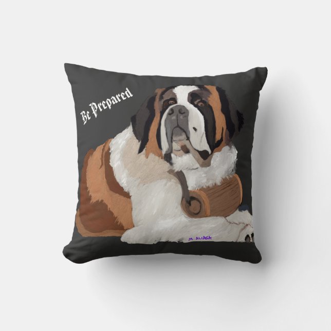 Coussin Saint Bernard et Keg : Préparez-vous (Recto)