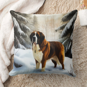 Coussin Saint Bernard Laisser Neige Noël