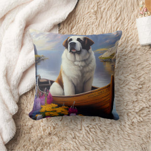 Coussin Saint Bernard sur une pagaie : Une aventure panora