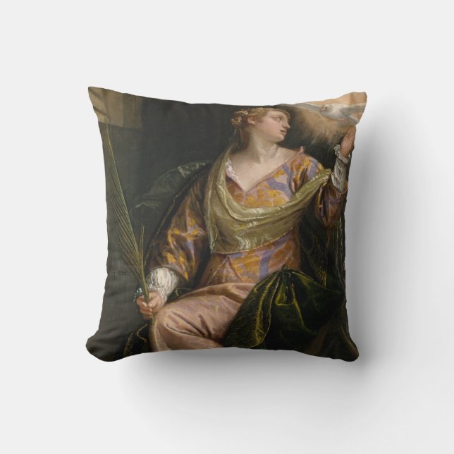 Coussin Saint Catherine de l'Alexandrie en prison (Recto)